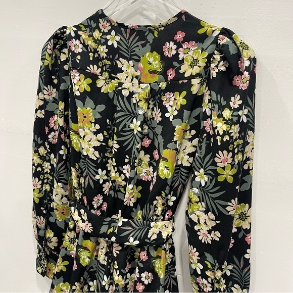 Walter Baker Leighton Floral Belted Mini Dress Size X-Small Long Sleeve A-Line - Picture 6 of 11